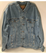 Levi Vintage Type 3 Green Quilt Lined70613-0389 Blue Denim Trucker Jacket 2XL - $14.85