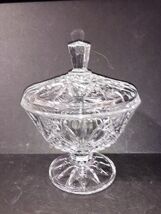 Cristal JG Durand Crystal Candy Trinket Dish Bowl with Lid Vintage Clear... - $27.00