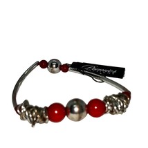 Premier Designs Jewelry &quot;Shielded&quot; Bracelet New Red/Silver - £11.32 GBP