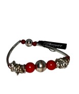Premier Designs Jewelry &quot;Shielded&quot; Bracelet New Red/Silver - £11.51 GBP