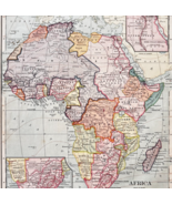 1898 Map Africa Continent Victorian History Geography Atlas Print DWXX1 - $29.99