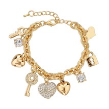 LongWay Heart Beetle Charm Bracelets Bangles For Women Gold Color Bracelet Austr - £9.66 GBP