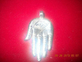 Hamsa Hand Sterling Silver Kabbalah Pendant Evil Eye Charm Amulet Talisman - £66.99 GBP