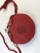 Official Vtg Boy Scout Canteen Red Cotton  Cover BS Logo Aluminum Camping - $15.58