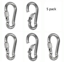 5 Pc 4.5&quot; Big Heavy Duty 750LBS Stainless Steel Non Rust Spring Snap Key... - £14.09 GBP