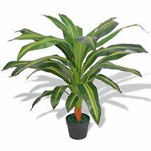 Artificial Dracaena Plant with Pot 35.4&quot; Green - £38.13 GBP