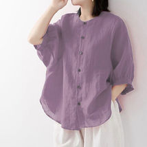 Blouse Casual Shirts Tops Female Purple - £12.77 GBP