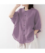 Blouse Casual Shirts Tops Female Purple - £12.43 GBP