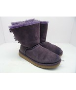 UGG Australia Girl&#39;s Bailey Bow 3280K Sheepskin Boots Purple Youth Size 3M - £28.54 GBP