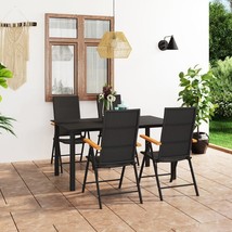 vidaXL Large Black & Brown PE Rattan Dining Set with Table Chairs - $11,295.66 MXN