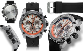 NEW Weil &amp; Harburg 14099 Men&#39;s Drayton Silver Dial Orange Indices Silicone Watch - £79.09 GBP