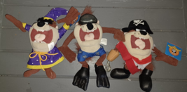 3 Taz Manian Devil Scuba Pirate Wizard Plush doll Vintage Looney Tunes N... - $15.00