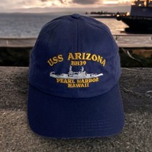 Vintage USS Arizona BB39 Pearl Harbor Hawaii Snapback Hat Made In The USA - £18.61 GBP