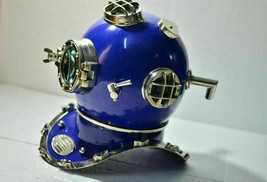 Blue Diving Helmet Mark V Deep Sea US Navy Scuba Marine Divers Helmet 18&quot;Replica - £157.36 GBP