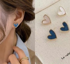 Heart Earrings, Blue Heart Earrings, Gold Heart Earrings, Pink Heart Earrings, S - £21.27 GBP