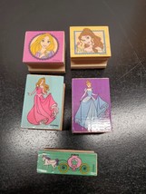 Walt Disney Princess wooden rubber Stamps - Cinderella - Belle - Rapunzel - Auro - £9.35 GBP