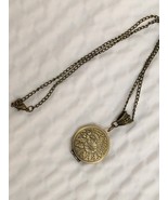 Antique Brass, Circle, Locket, 1&quot;, 16&quot; chain  LC1 - $11.99