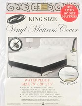 Heavy Duty Deep Pocket Vinyl Mattress Cover With A Zipper (King, 12). - $37.93