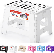 Folding Step Stool Portable Collapsible Plastic Step Stool 9 Inch (White) - $19.09