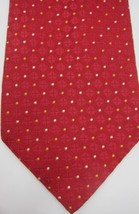 NEW Dormeuil Red With Small Gold and White Dots Silk Tie Handmade in Italy - £63.70 GBP