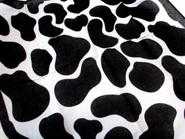 WHITE &amp; BLACK FUN COW PRINT FARM ANIMAL BANDANA HEAD WRAP SCARF MOO HANK... - $4.99