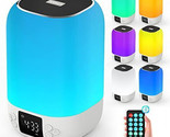 Bluetooth Speaker w/ Night Light Alarm Clock Touch Sensor Bedroom Kitche... - $29.66