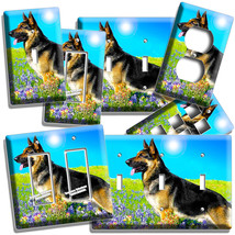 Adult German Shepherd Dog Flower Field Light Switch Outlet Wall Cover Room Decor - £9.40 GBP+