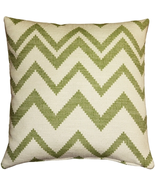 Lorenzo Zigzag Green 20x20 Throw Pillow, Complete with Pillow Insert - £50.59 GBP
