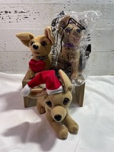 Lot of 3 Taco Bell Chihuahua Dogs Santa Happy New Year 2000 Valentine READ - $14.52