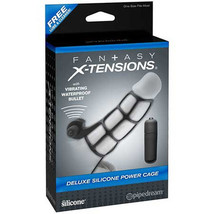 Pipedream Fantasy X-tensions Vibrating Deluxe Silicone Power Cage Black - £34.32 GBP