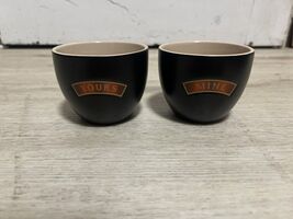 Baileys Irish Cream Yours And Mine Cups Bowls 8oz Set Of 2 Ceramic Black - $18.15