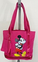 Disney Mickey Mouse Pink Sequin 8.5 x 11.5 x 4.5 in Tote Handbag Change Purse - £21.80 GBP