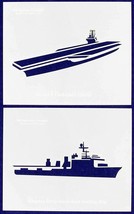 U.S. Navy Ships-Carrier-Landing ship 2 Piece Stencil Set 14 Mil 8&quot; X 10&quot; Paintin - £20.91 GBP