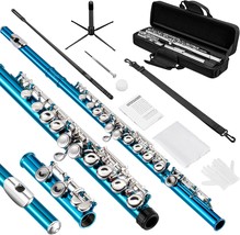 Flutes, Closed Hole C 16 Keys Flute Instrument, Student Flute For, Sky Blue - £77.66 GBP