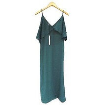 New NSR Maxi Dress Womens Size Medium Sea Rd Satin Teal Blue Long Napian - £15.81 GBP