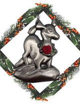 Silvertone Metal Deer Christmas Ornaments - $7.69