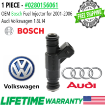 OEM Bosch x1 Fuel Injector for 2001-2006 Audi &amp; Volkswagen 1.8L I4 #0280156061 - £29.37 GBP