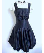 Vtg Jessica McClintock Black Cocktail Dress 4 XS Bow &amp; Buckle Detail Fit... - $94.91 CAD