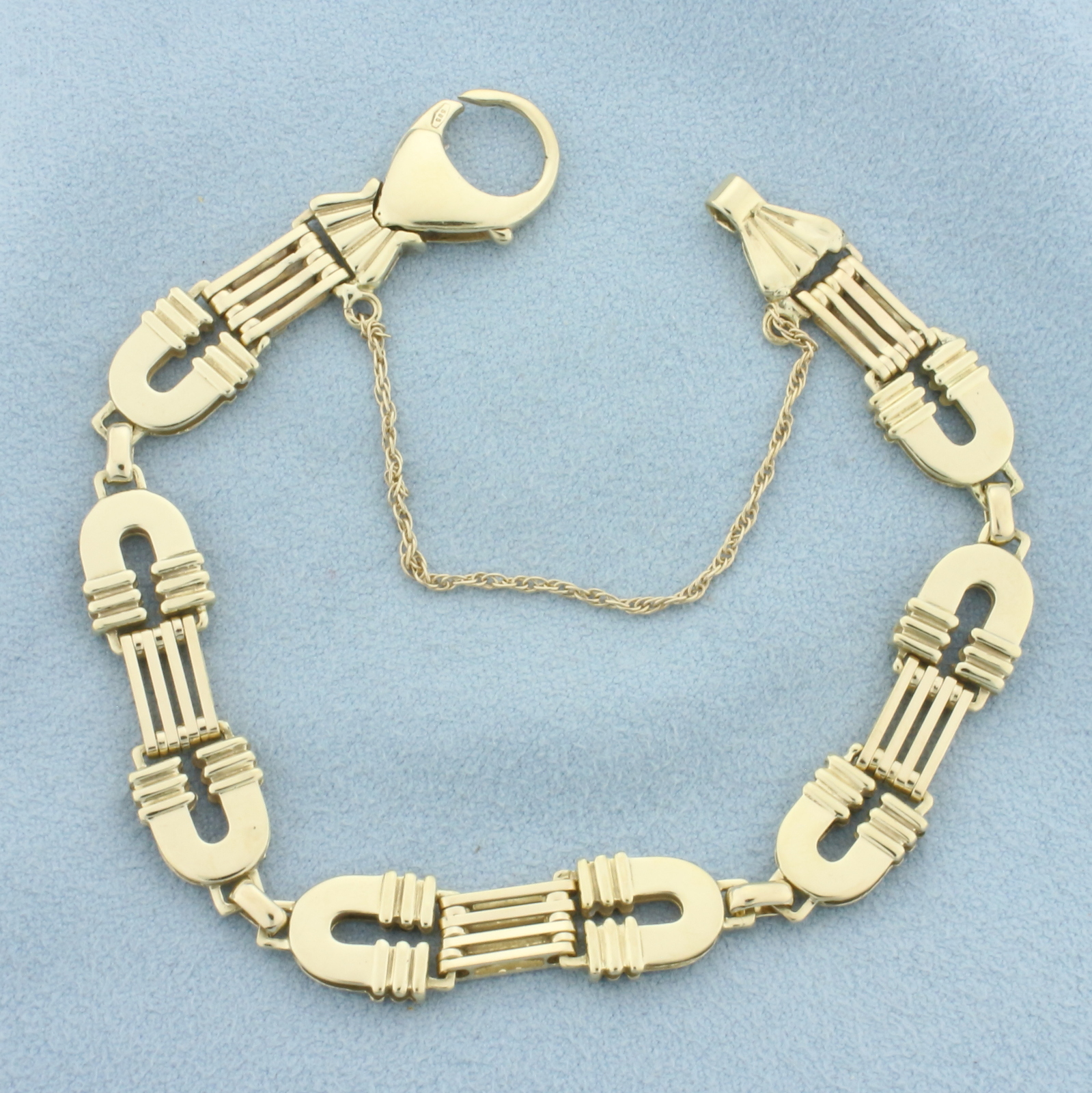 Italian Designer Horseshoe Link Bracelet in 14k Yellow Gold - $1,879.75