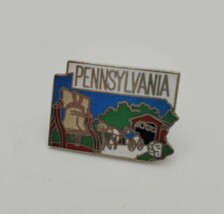 Pennsylvania State Shaped Souvenir Enamel Lapel Hat Pin Tie Tack Liberty... - £11.52 GBP