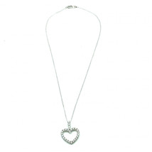 0.78ctw Round Brilliant Cut Diamond Heart Shape Pendant Necklace 18K White Gold - £2,882.03 GBP