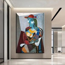 Hand Painted Famous Pablo Picasso Painting Women Painting Sitting Mary Thal Canv - £177.61 GBP+
