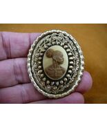 (CA10-10) RARE African American LADY chocolate + white CAMEO Pin Pendant... - $21.69