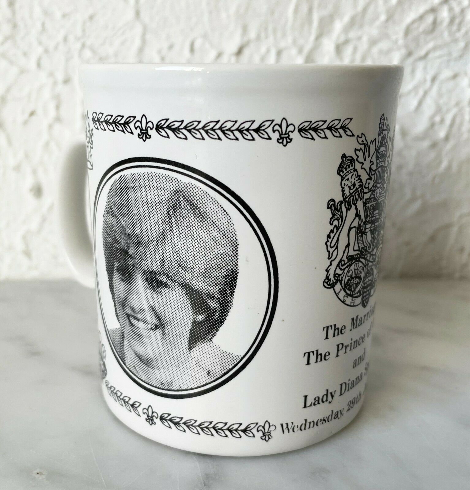 Vintage Lady Diana Spencer Marriage to Prince of Wales Mug Made in Engla... - $12.30