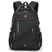 Waterproof 15.6/17 Inch Laptop Backpack Men USB Charging Swiss Backpack Travel W - £94.18 GBP