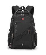 Waterproof 15.6/17 Inch Laptop Backpack Men USB Charging Swiss Backpack ... - £93.49 GBP