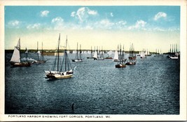 Boats on Harbor Fort Gorges Portland Maine ME UNP WB Postcard L9 - £2.32 GBP