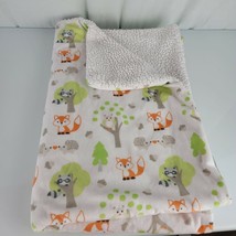 Blankets and & Beyond Forest Animals Baby Blanket Fox Raccoon Hedgehog Owl Trees - $23.56