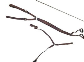 Vintage Brown Leather Saddle Girths &amp; Horse Breast Collar - £59.35 GBP