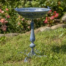 Zaer Ltd. Pedestal Style Birdbath (Blue) - $119.95